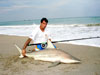 Pete Barrett with a blacktip shark caught during the 2008 Blacktip Challenge shark fishing tournament in Florida